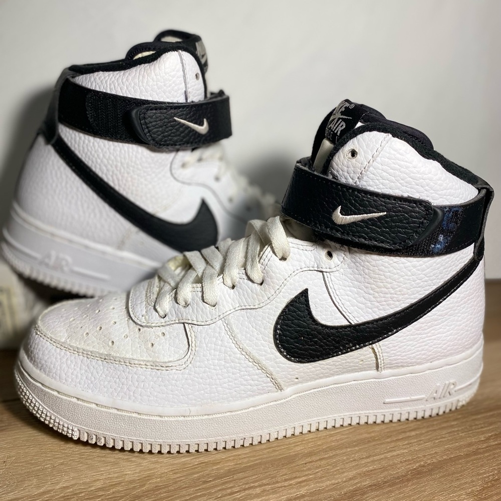 Nike White and Black High-Top Sneakers